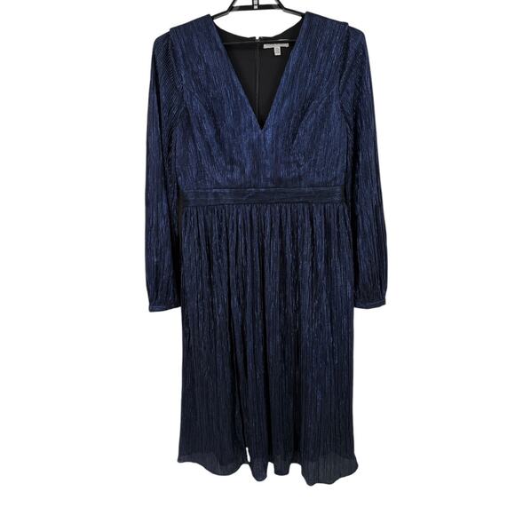 Dress the Population dress Holly Long Sleeve Metallic Plissé size XXL - Picture 1 of 5